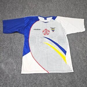 Club Los Andes Soccer Jersey M White Blue Marathon Sports FEF Ecuador Futbol Kit